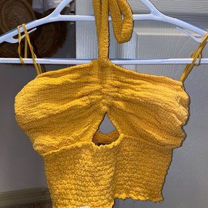 Gold halter top